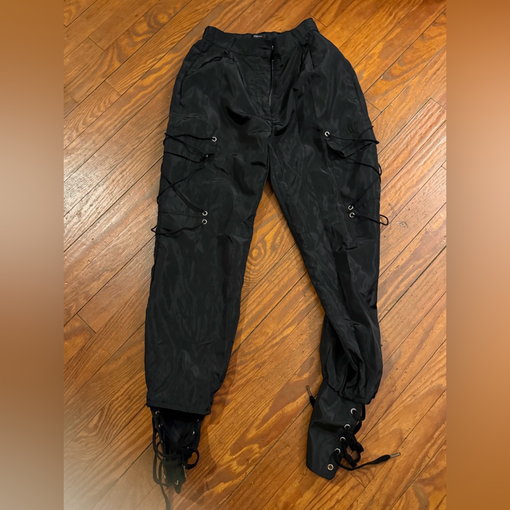 🆕 Millau Streetstyle black leg pockets black pants / ankle laces
